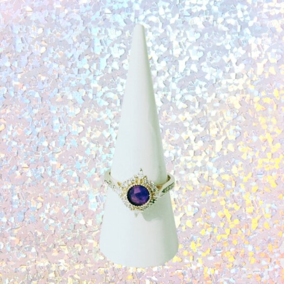 BP Genuine Amethyst Quartz Ring - Rose Gold Plating (Size 8) - Picture 2 of 7